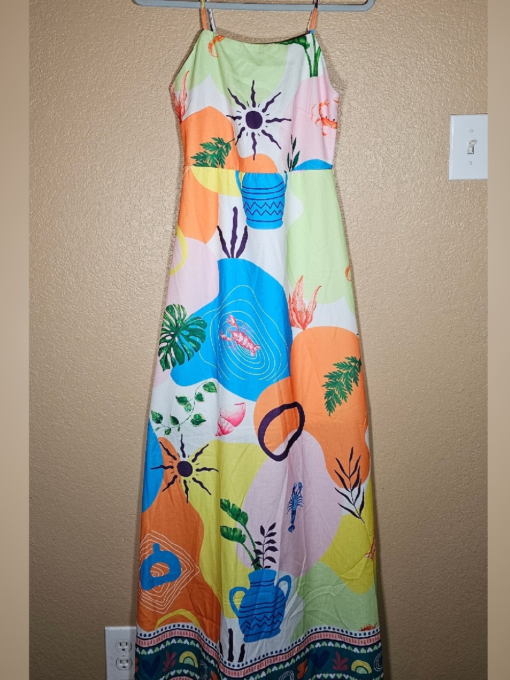 Spaghetti-Strap Maxi Dress in Multi Color - Picture 3 of 6